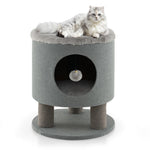 GYMAX Cat House Stool, 47cm Cats Condo Ottoman Kitty Bed