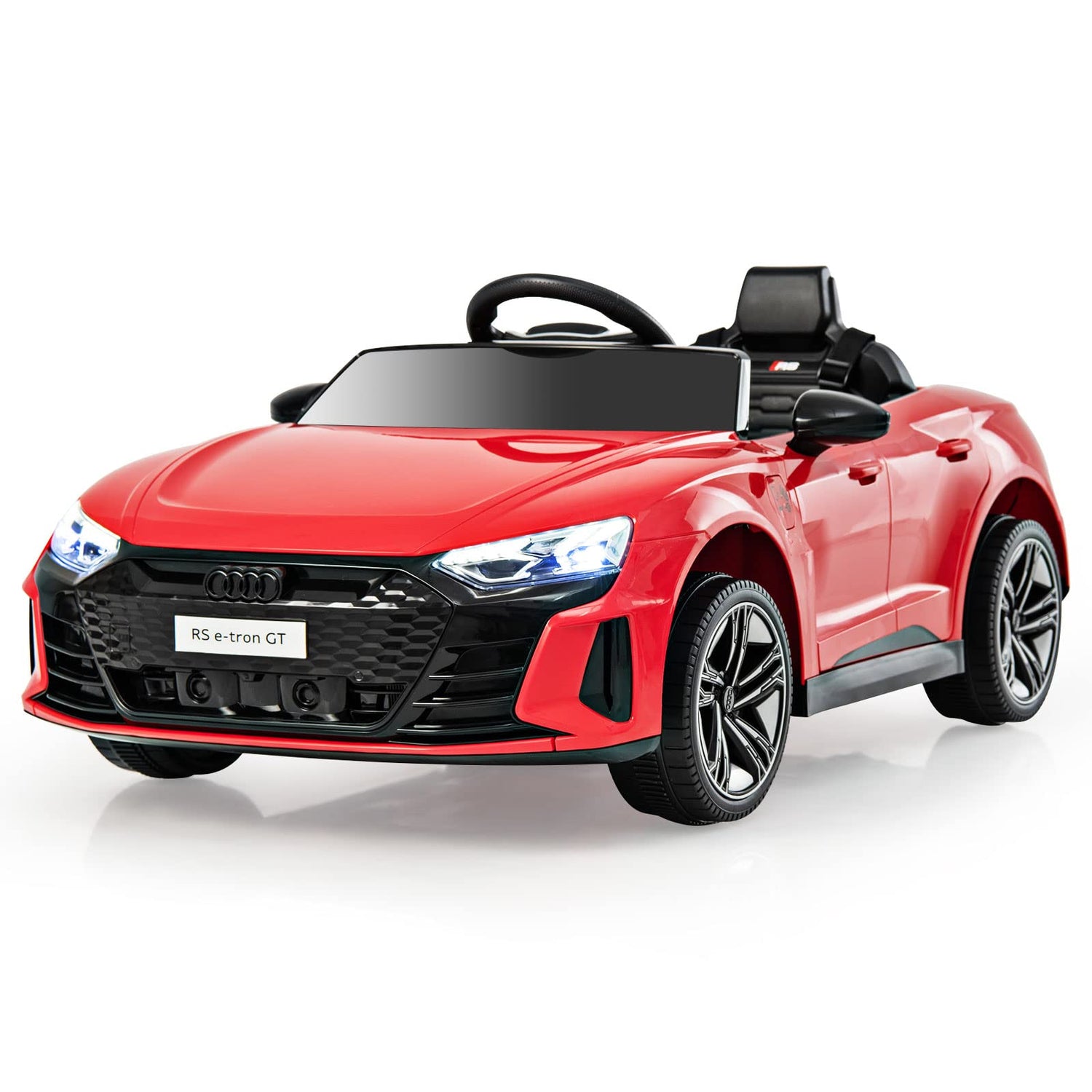 GYMAX Kids Ride on Car, 12V Battery Powered Licensed Audi Toy Car with Remote Control(Red)