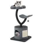 GYMAX Cat Tree, 3 Tier Metal Cat Play Tower House(44 x 44 x 88 cm)