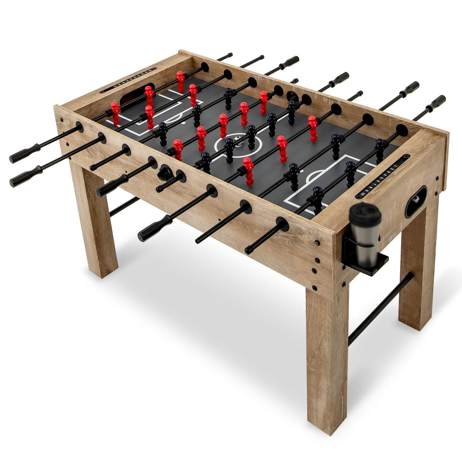 GYMAX Football Table, 137x72cm Freestanding Foosball Table with 26 Football Players
