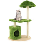GYMAX Modern Cat Tree, Wooden Cat Tower with Scratching Posts and Platforms