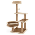 GYMAX Cat Tree, 90cm Cat Climbing Tower with Scratching Posts