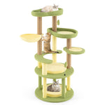 GYMAX Cat Tree, Modern Cat Tower with Scratching Posts