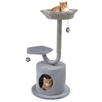 GYMAX Cat Tree, 3 Tier Metal Cat Play Tower House(50 x 50 x 106 cm)