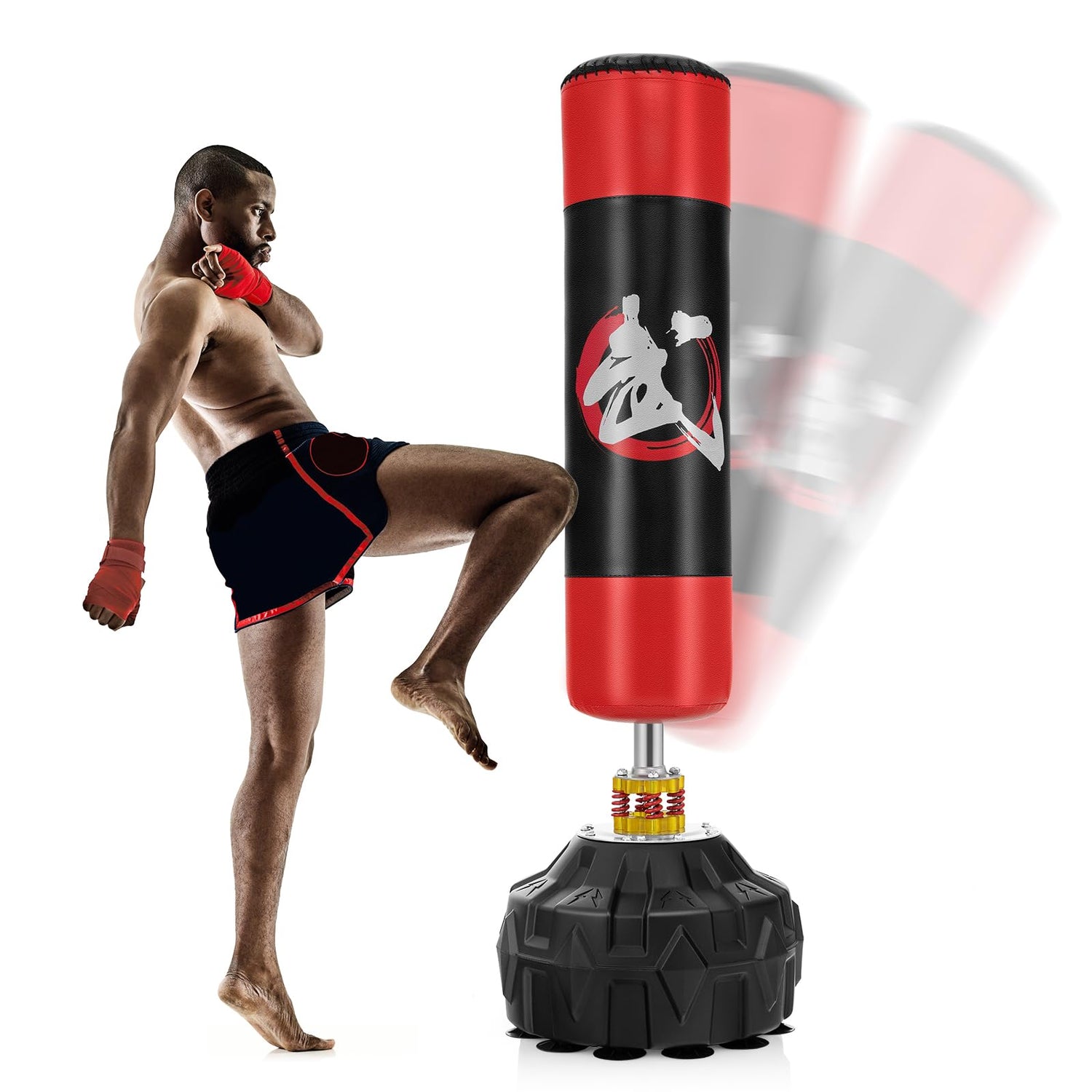 GYMAX 70" Heavy Duty Boxing Bag with Suction Cup Base and Shock Absorbing System