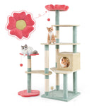 GYMAX Cat Tree, Multi-Level Cat Tower with Sisal Scratching Posts(155cm Tall)