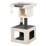 GYMAX Cat Activity Tree with 2 Plush Condos and Scratching Posts