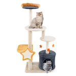GYMAX Cat Tree, Multi-Level Cat Tower with Cat Condo, Sisal Scratching Posts & Board