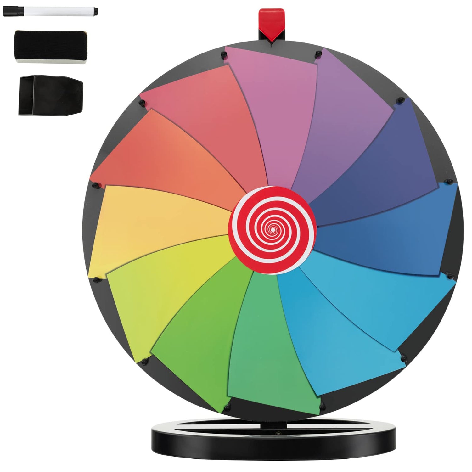 GYMAX 24" Tabletop Spinning Game with 12 Slots Roulette Wheel of Fortune Game