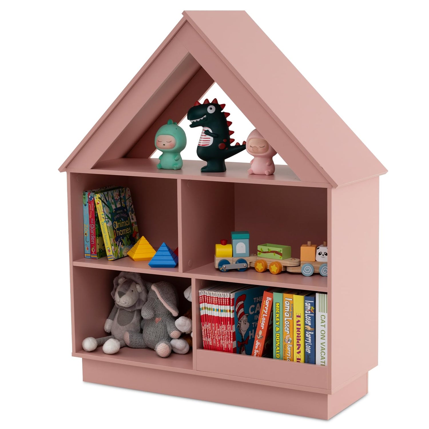 GYMAX Kids Bookcase, 3-Tier Children Bookshelf with Anti-toppling Devices