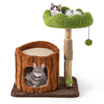 GYMAX Cat Tree, 75 cm Multi-Level Cat Tower with Condo, Sisal Scratching Post