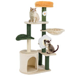 GYMAX Cat Tree, Kitty Tower with Cozy Condo, Scratching Posts & Sisal Board