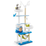 GYMAX Cat Tree, Multi-Level Cats Tower with Scratching Posts, Top Perch & Hanging Toys (165cm Tall)