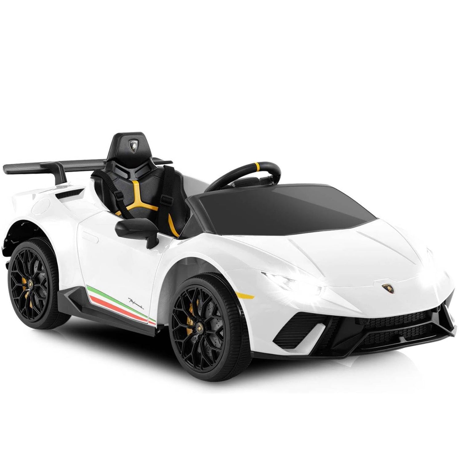 GYMAX Kids Electric Ride on Car, 12V Licensed Lamborghini Battery Powered Toy Vehicle