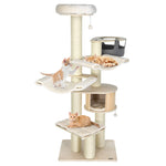 GYMAX Modern Cat Tree 197cm Tall Cat Tower