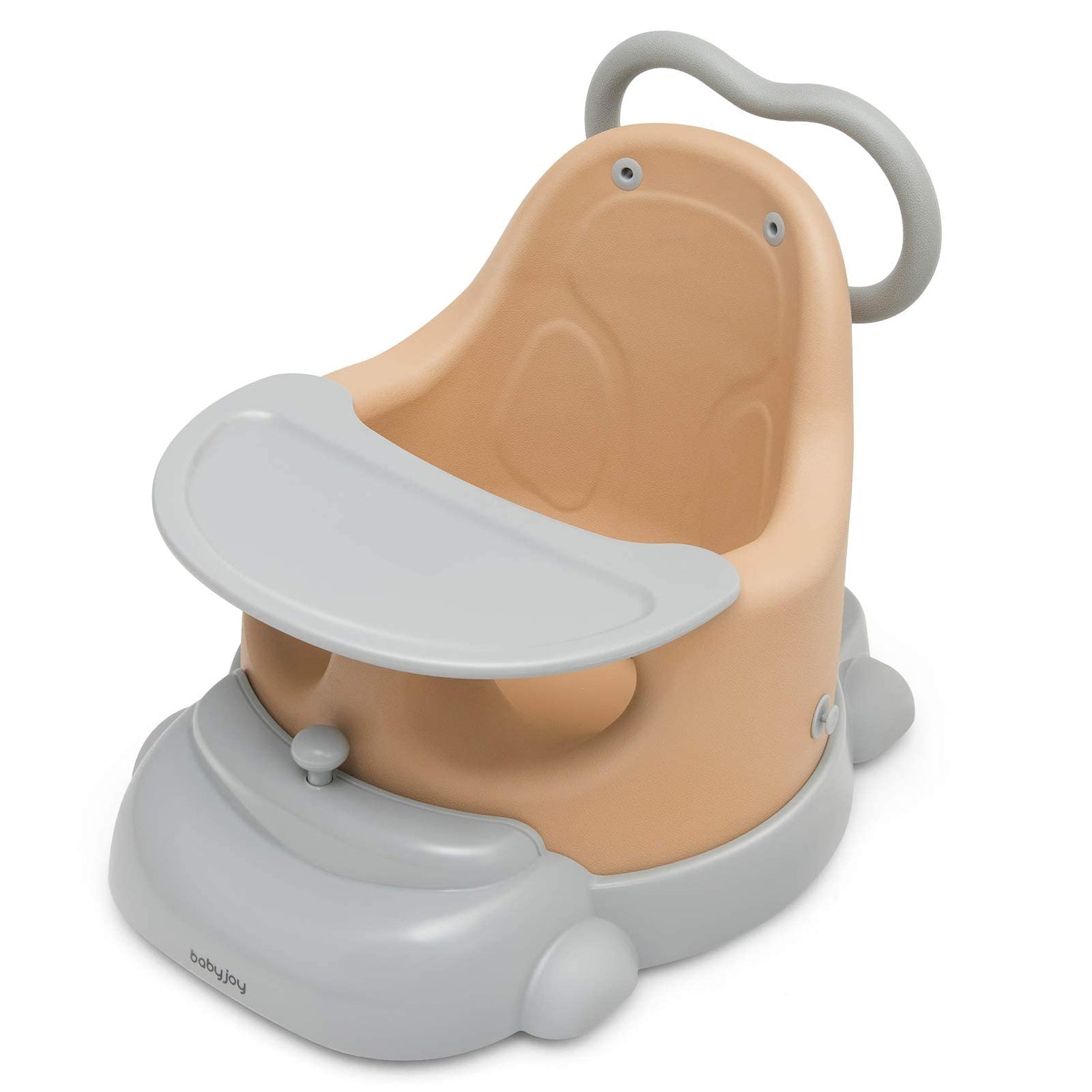 GYMAX 6-in-1 Baby Booster, Feeding Booster Seats with Safety Belt, Universal Casters