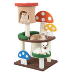 GYMAX Cat Tree, Mushroom Cat Tower with Condo, Platform, Scratching Posts, Sisal Board (59 x 48 x 102cm)