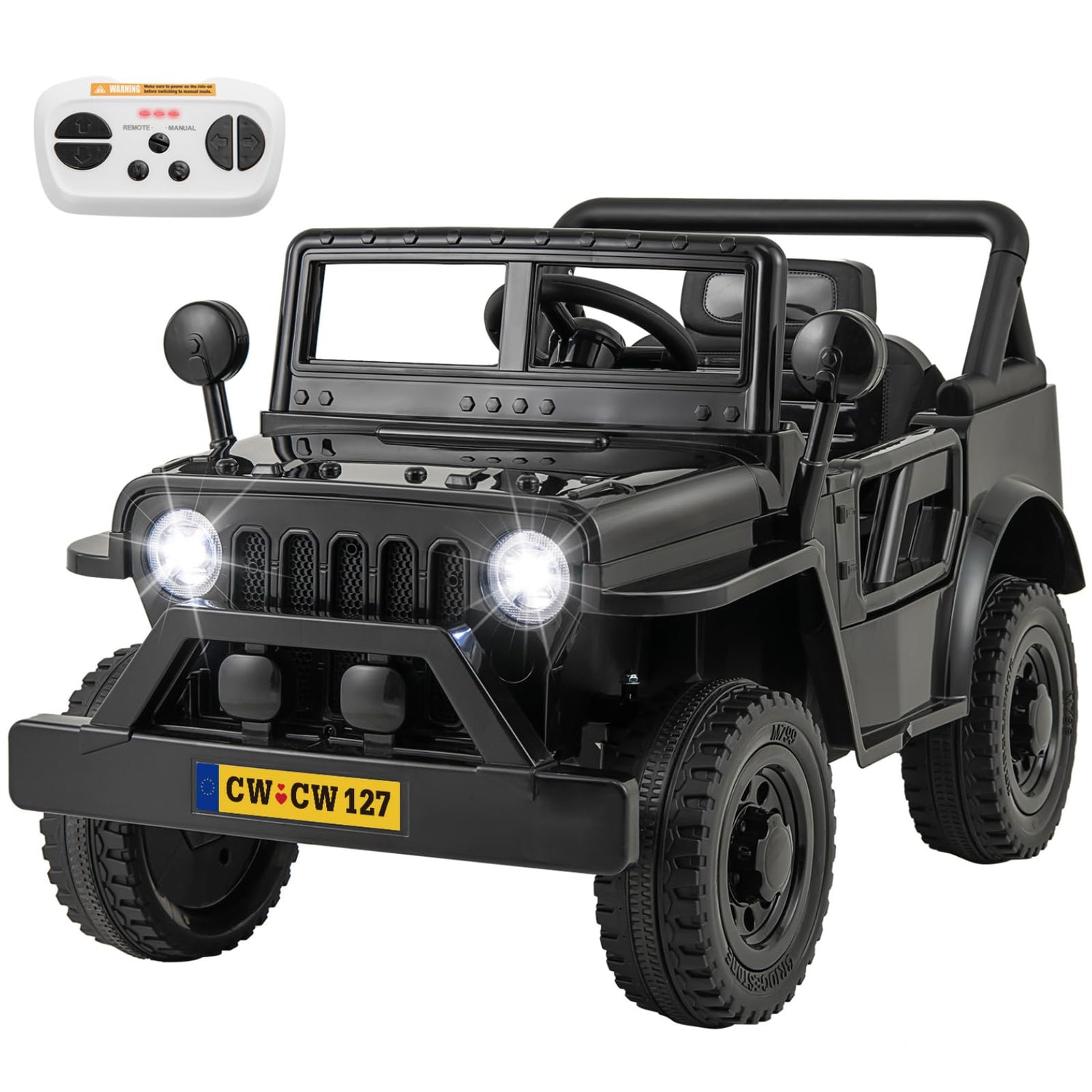 GYMAX Kids Ride on Car, 12V Battery Powered Toy Car with Remote Control