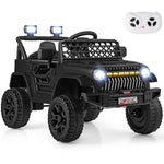 GYMAX Kids Ride on Car, 12V Battery Powered Toy Car with Remote Control, Lights, Music, Horn