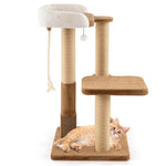 GYMAX Cat Tree, 112cm Tall Multi-level Cat Tower with Scratching Posts