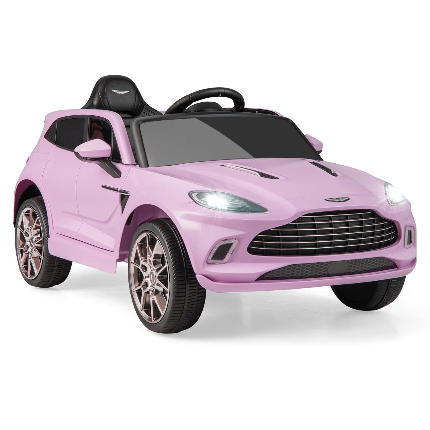 GYMAX Kids Ride on Car, 12V Battery Powered Licensed Aston Martin DBX Toy Car with Remote Control (Pink)