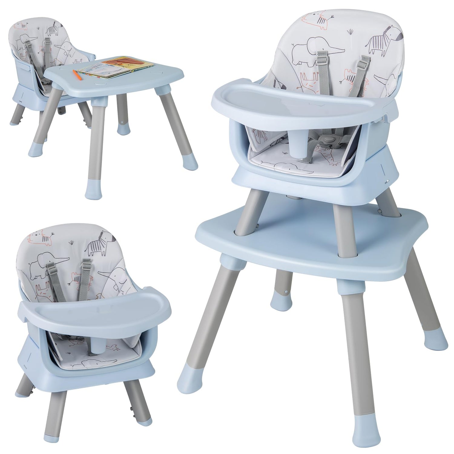 GYMAX 6 in 1 High Chairs, Convertible Baby Dining Highchair(58 x 58 x 98 cm)