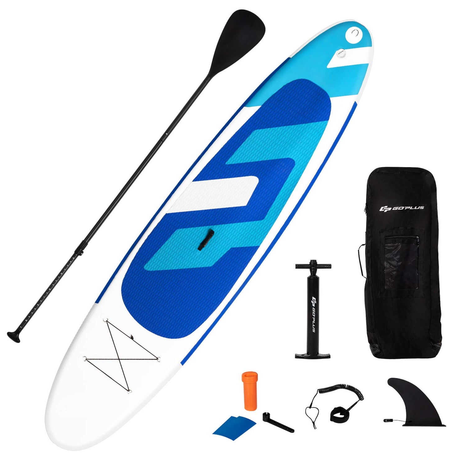 GYMAX Inflatable Paddle Board, 6" Thick Stand Up SUP Paddleboards with Non-Slip Deck, 305 x 76 x 15cm