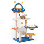 GYMAX Cat Tree, 124cm Tall Multi-level Cat Tower with Sisal Scratching Posts
