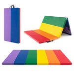 Gymnastics Mat Tri-Fold Thick Tumbling Mat with Hook and Loop Fasteners