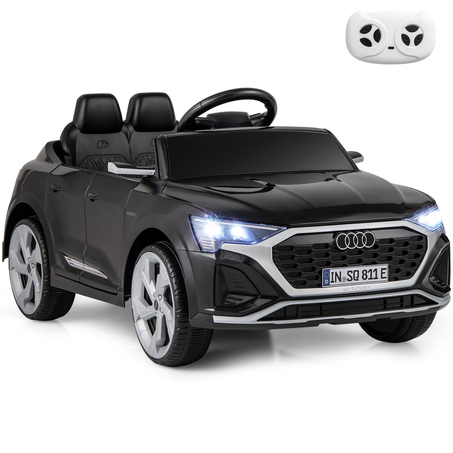 GYMAX Kids Ride on Car, 12V Battery Powered Licensed Audi Car with Remote Control