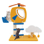 GYMAX Cat Tree, Small Cat Tower with Sisal Scratching Posts, Helicopter Top Perch