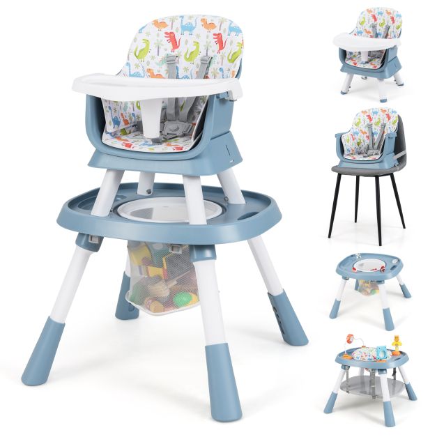 16-in-1 Convertible Baby High Chair with Removable Tray and 5-Point Harness