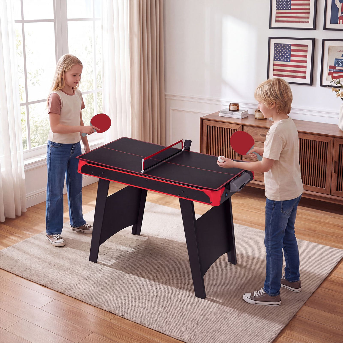 Multi Game Table, Air Hockey Table with Table Tennis Top