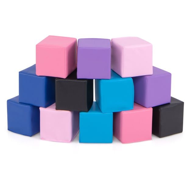 12 PCS Foam Building Blocks 5.5" x 5.5" Colorful Climbing Foam Soft Cubes for Kids
