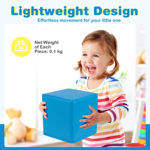 12 PCS Foam Building Blocks 5.5" x 5.5" Colorful Climbing Foam Soft Cubes for Kids