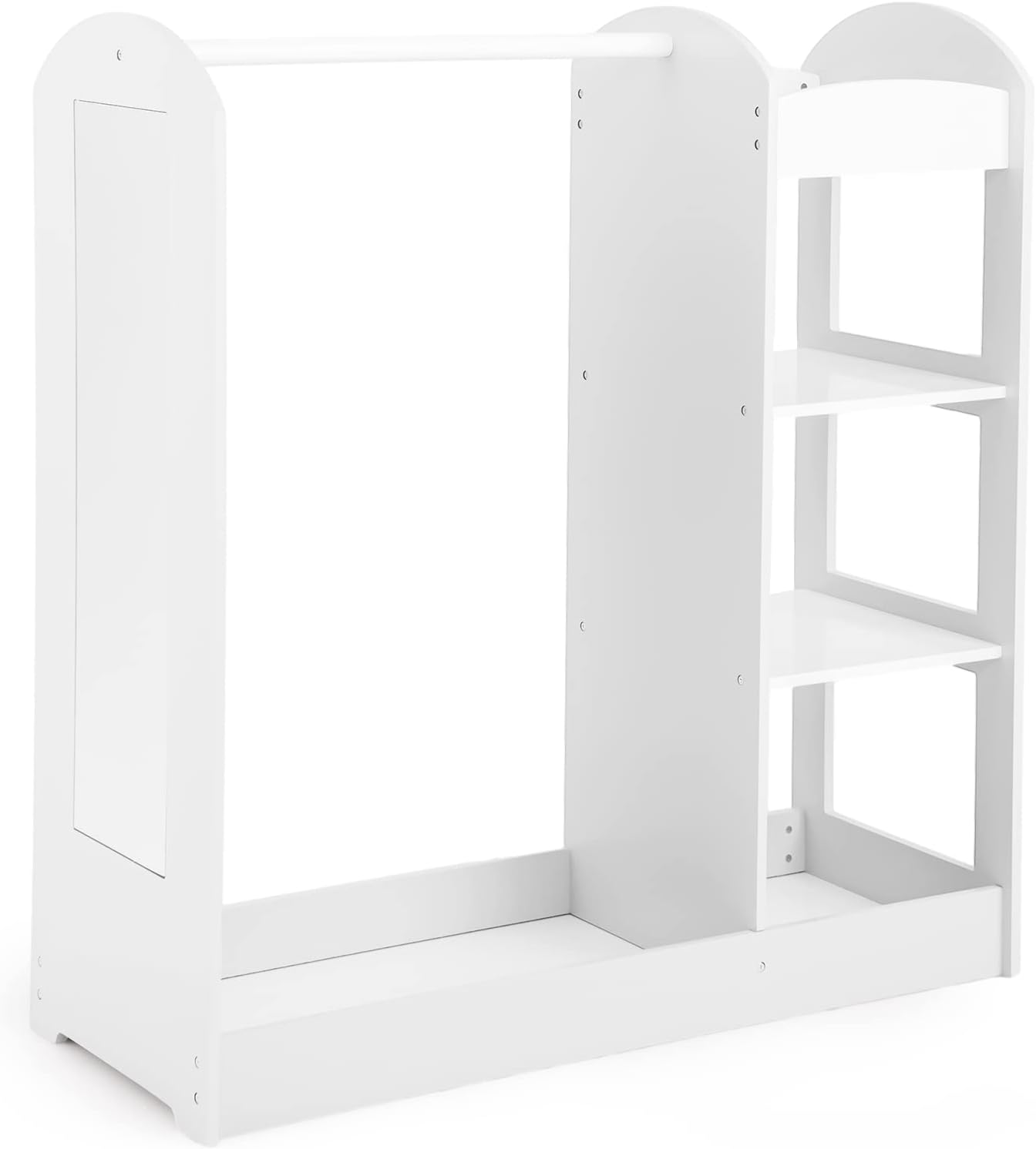 GYMAX Kids Dress up Storage, Wooden Children Wardrobe with Mirror