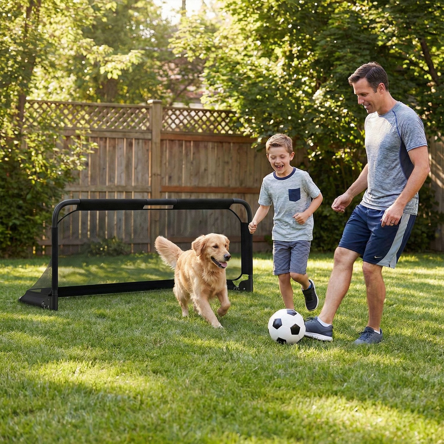 3 x 2 /5 x 3 FT Foldable Soccer Goal for Kids with Net and Ground Stakes