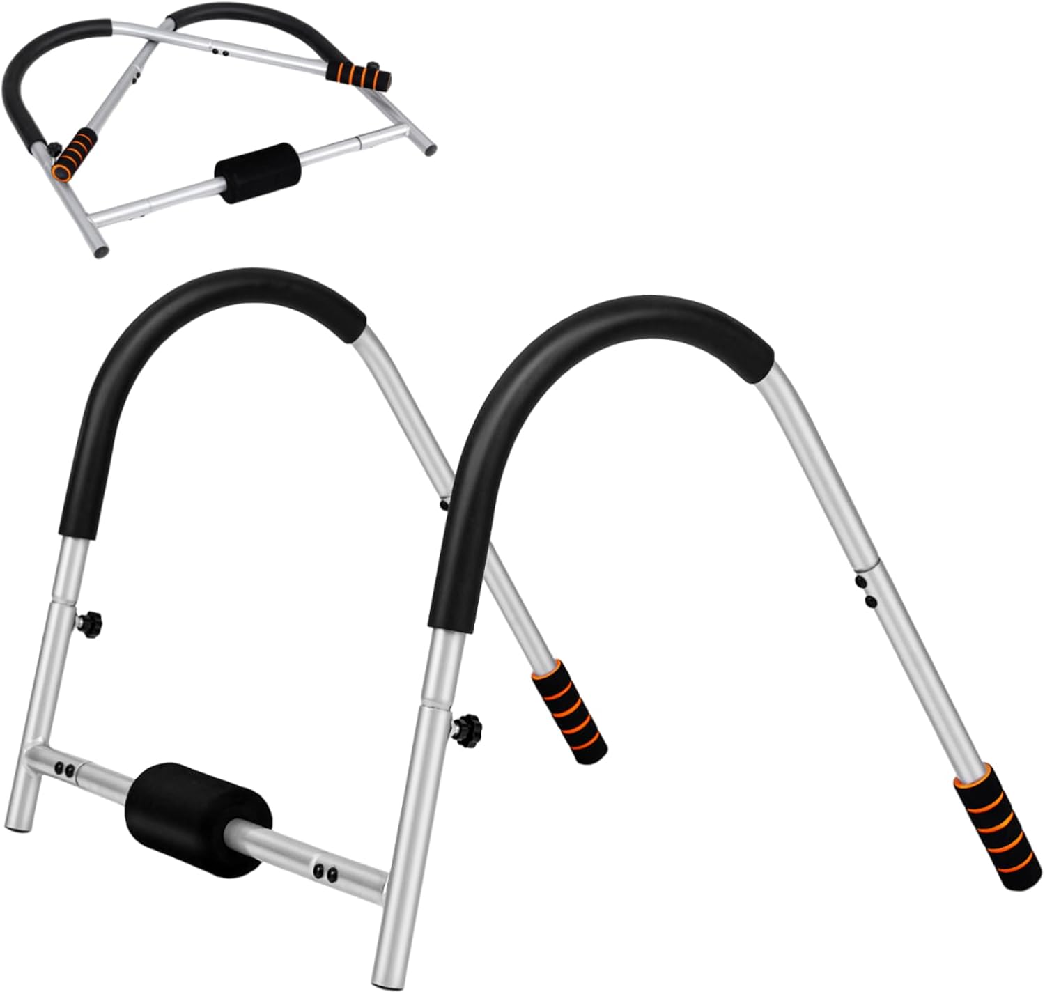 GYMAX Portable Abdominal Trainer Sit up Assistant Roller with Padded Headrest