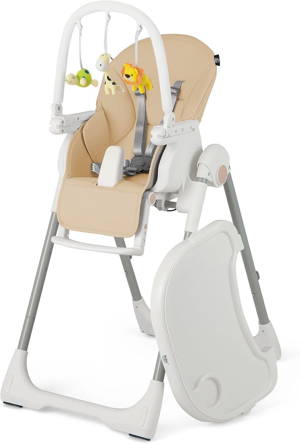 GYMAX Baby Highchair, 4-in-1 Toddler High Chair with 7 Adjustable Heights, Removable Tray