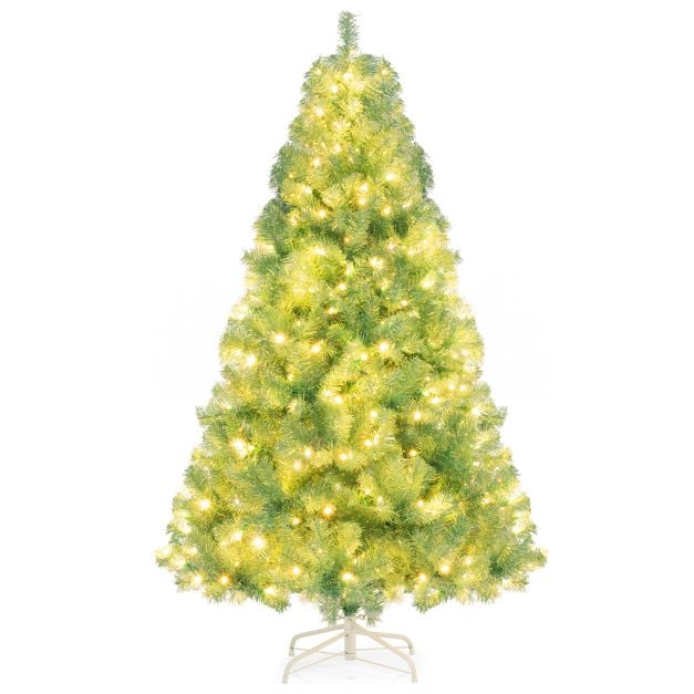 6 FT Artificial Xmas Tree with 688 Branch Tips and 250 Warm White LED Lights