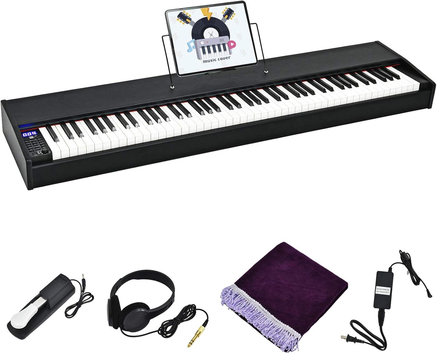 GYMAX 88 Weighted Keys Digital Piano, Full Size Keyboard Piano with MP3/USB/MIDI, Sustain Pedal
