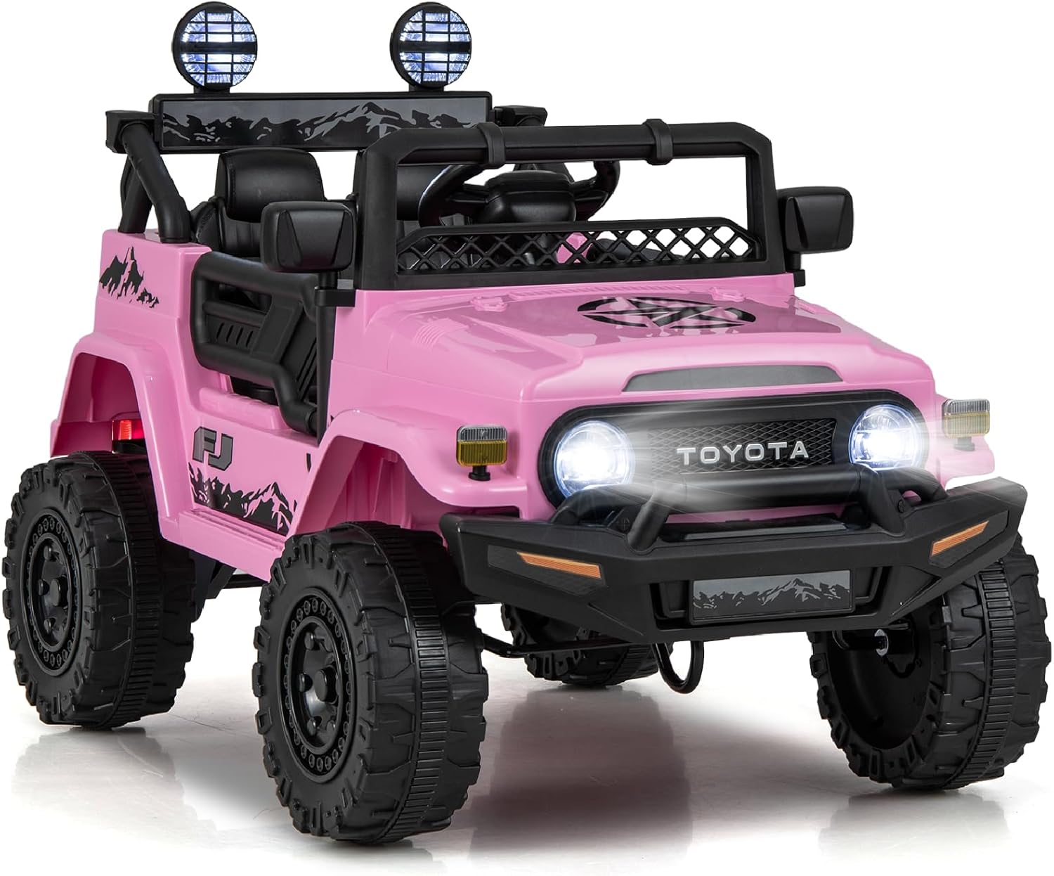 GYMAX Kids Ride on Car, 12V Licensed Toyota FJ Car with Remote Control, Lights, Music, Horn, Wireless