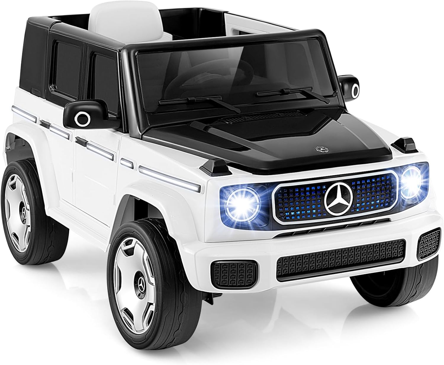 GYMAX Kids Ride on Car, 12V Licensed Mercedes Benz Toy Car with Remote Control, Music, Horn, Lights, USB