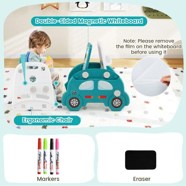 5 in 1 Convertible Kids Art Easel with Double-Sided Magnetic Dry Erase