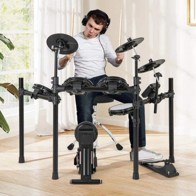 Electric Drum Set Foldable Drum Kit with 21 CM Mesh Drum Pads