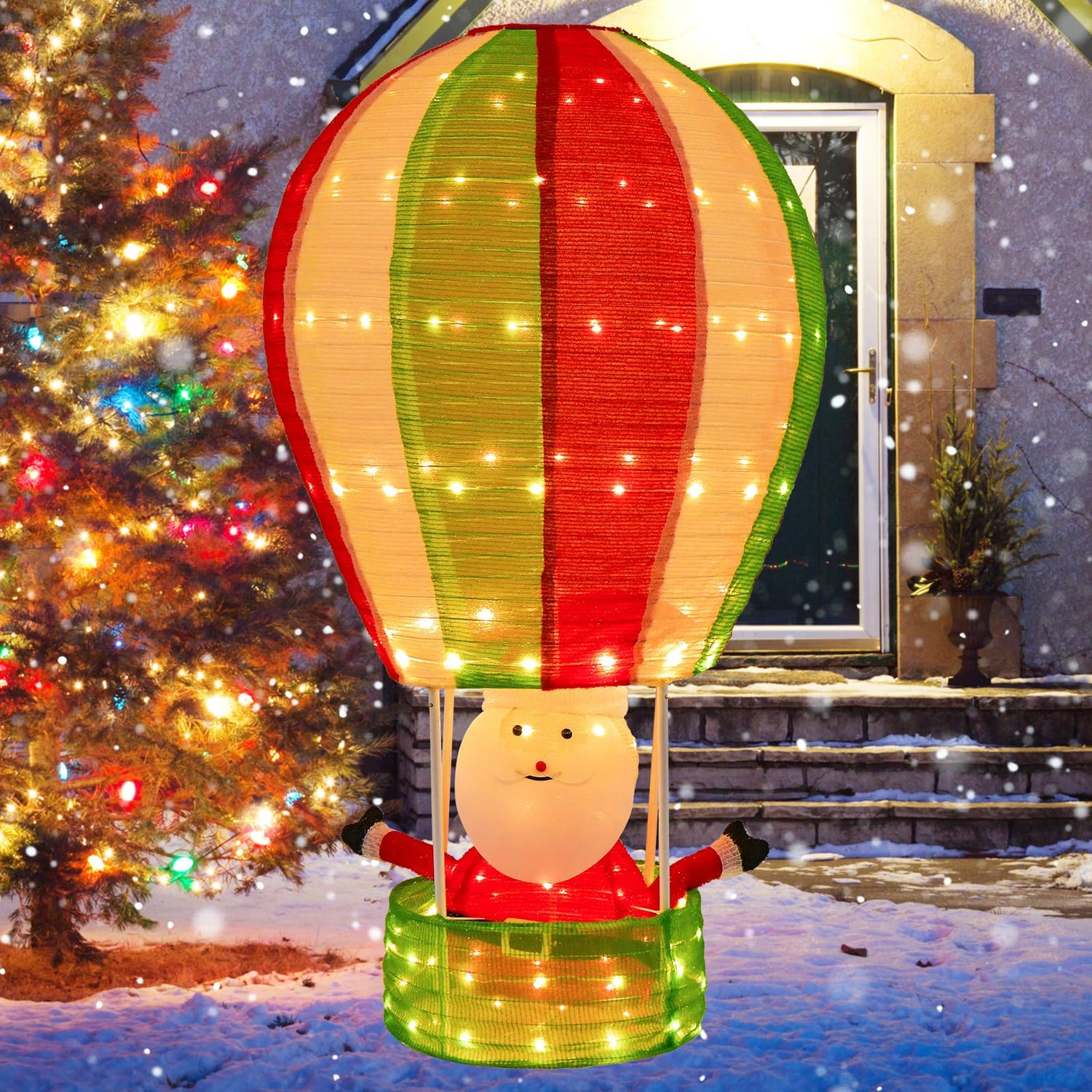 GYMAX 4.5FT Lighted Christmas Santa Claus