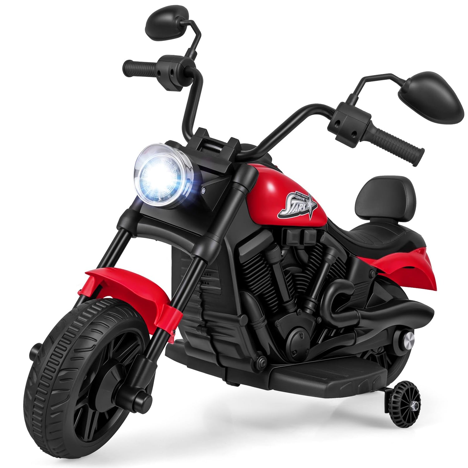 6V Kids Electric Motorbike with Detachable Training Wheels and Music