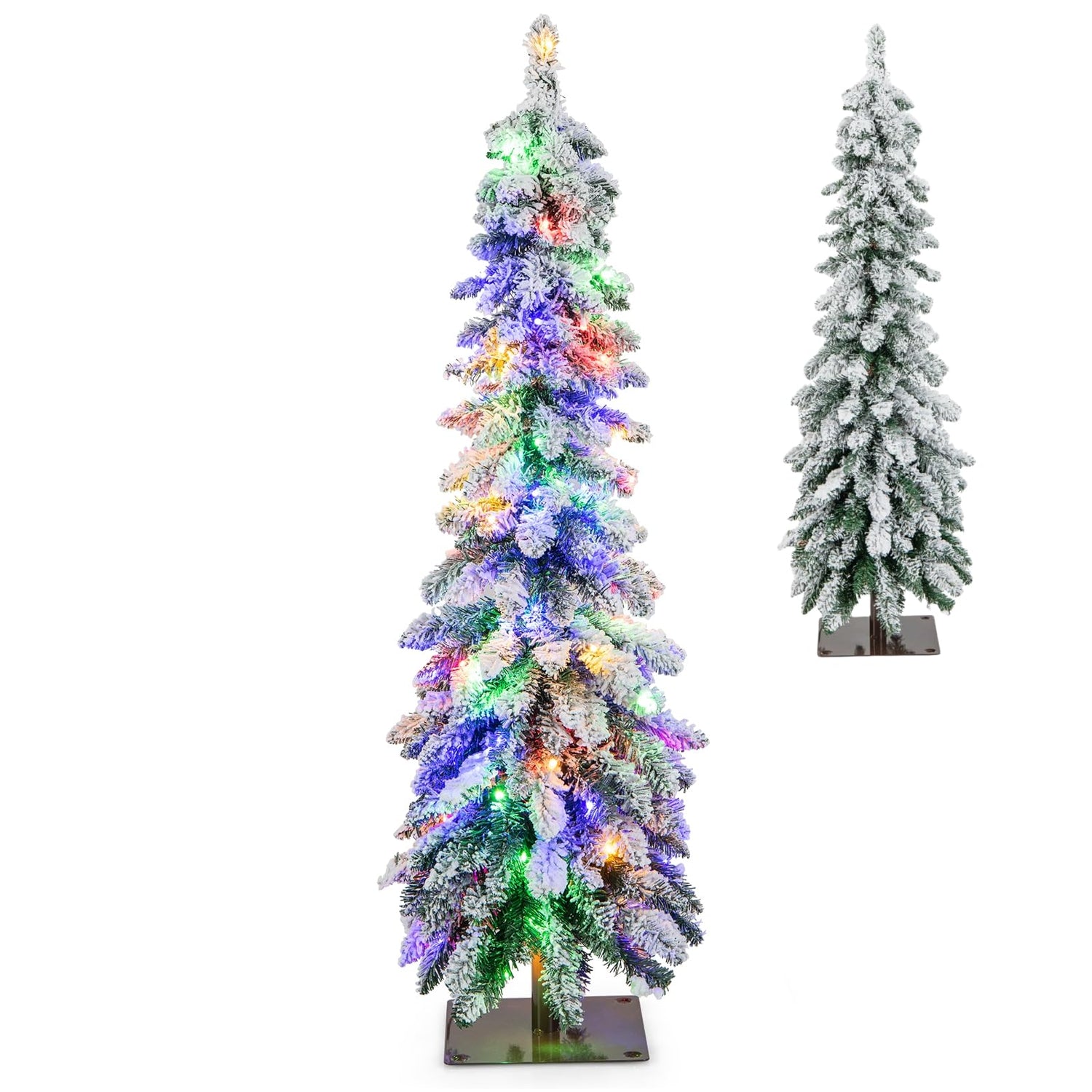 GYMAX 4FT/5FT Artificial Slim Xmas Tree with PVC Branch Tips