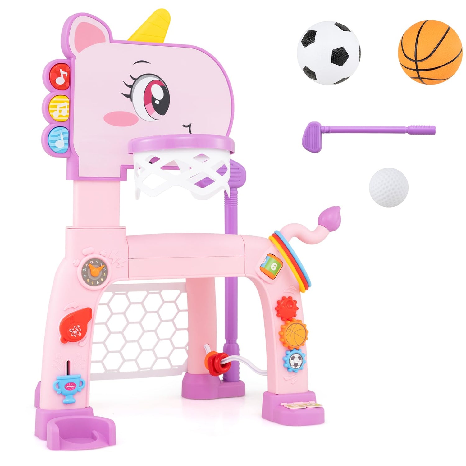 4 in 1 Multi-sport Activity Center, Kids Basketball Hoop Set