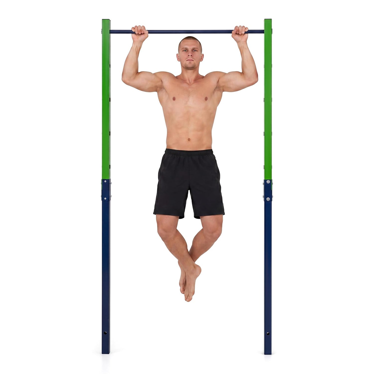 Outdoor In-Ground Pull Up Bar Station, Heavy Duty Metal Chin Up Bar with 5 Adjustable Heightsv